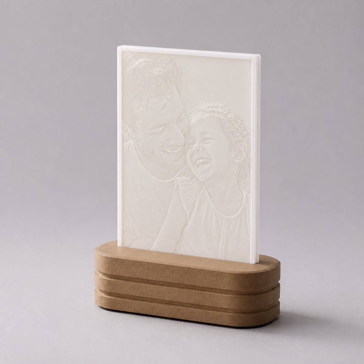 The same Photo Light unlit, showing the subtle ivory variable-thickness relief.